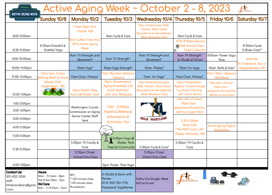Active Aging Schedule